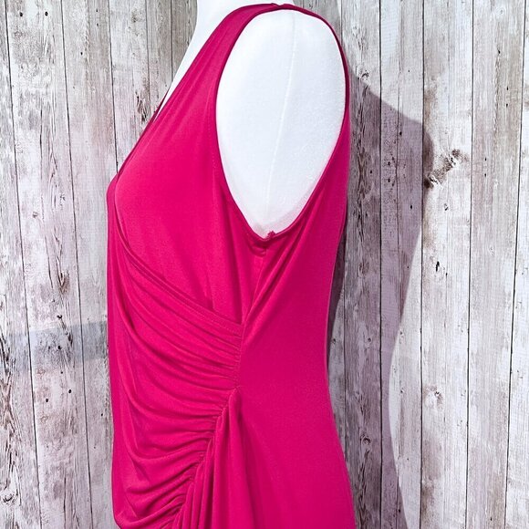 Women's New York & Company Dress | Sleeveless | Midi | Size Medium | Wrap | Pink - Picture 9 of 16